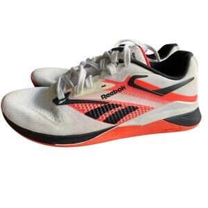 Reebok Nano X4 White Black Orange Flare Women Unisex Cross Training  SZ 8
